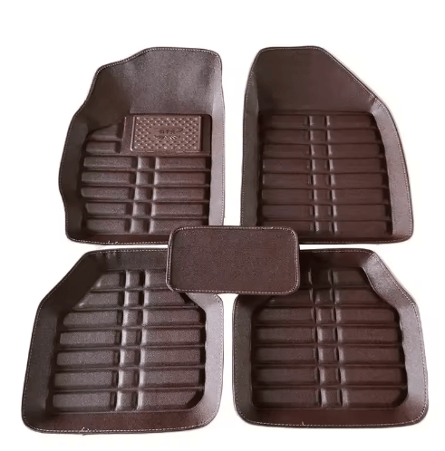 Universal PU Leather Car Floor Mat Durable Anti Slip Interior Floor Liner claret