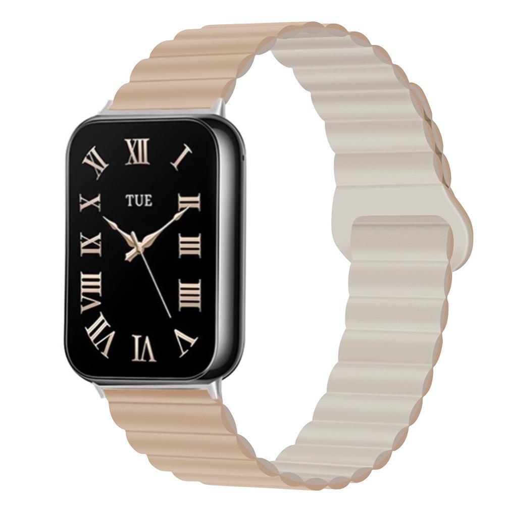 Xiaomi Band 10 Pro Redmi Watch 6 5 Magnetic Silicone Watch Band With Reverse Buckle Two Color Strap milk Tea+rock White
