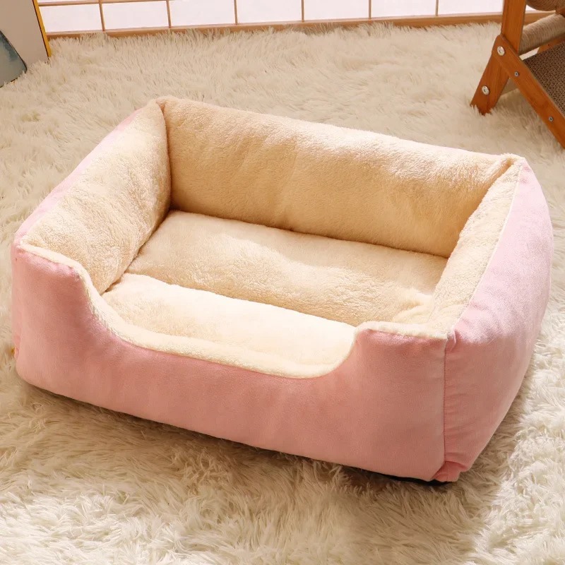 Cozy Plush Cat Bed Cave For Cats & Small Dogs Warm Pet House Cushion pink m 50x40cm(19.69 15.75 In)
