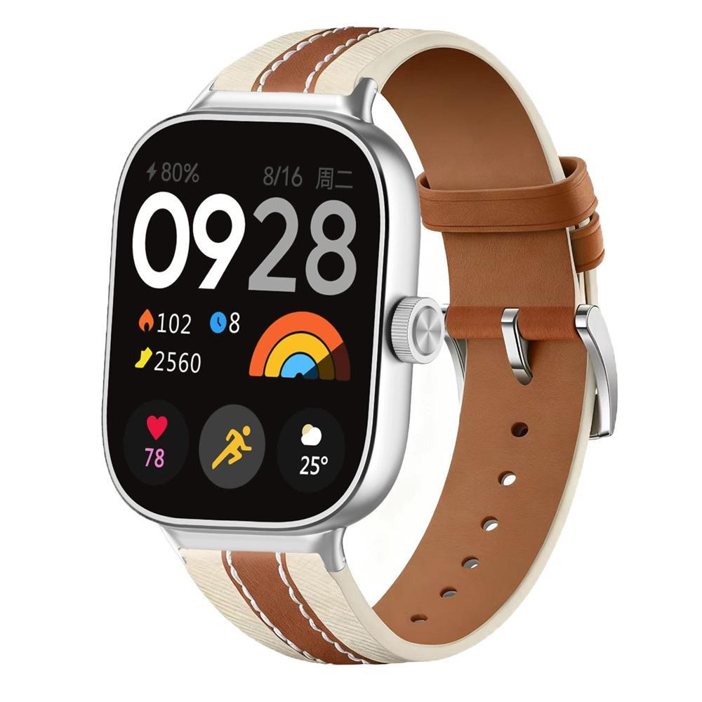 Xiaomi Band 10 Pro Redmi Watch 6 5 Genuine Leather Watch Band Color Block Saddle Strap brown
