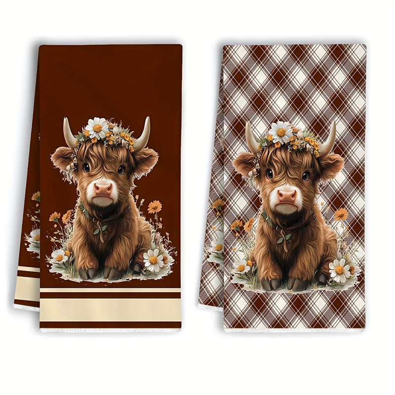 Highland Cow Kitchen Towels Pack Farmhouse Absorbent Tea Towels Highland Cow Kitchen Towels Pack Farmhouse Absorbent Tea Towels