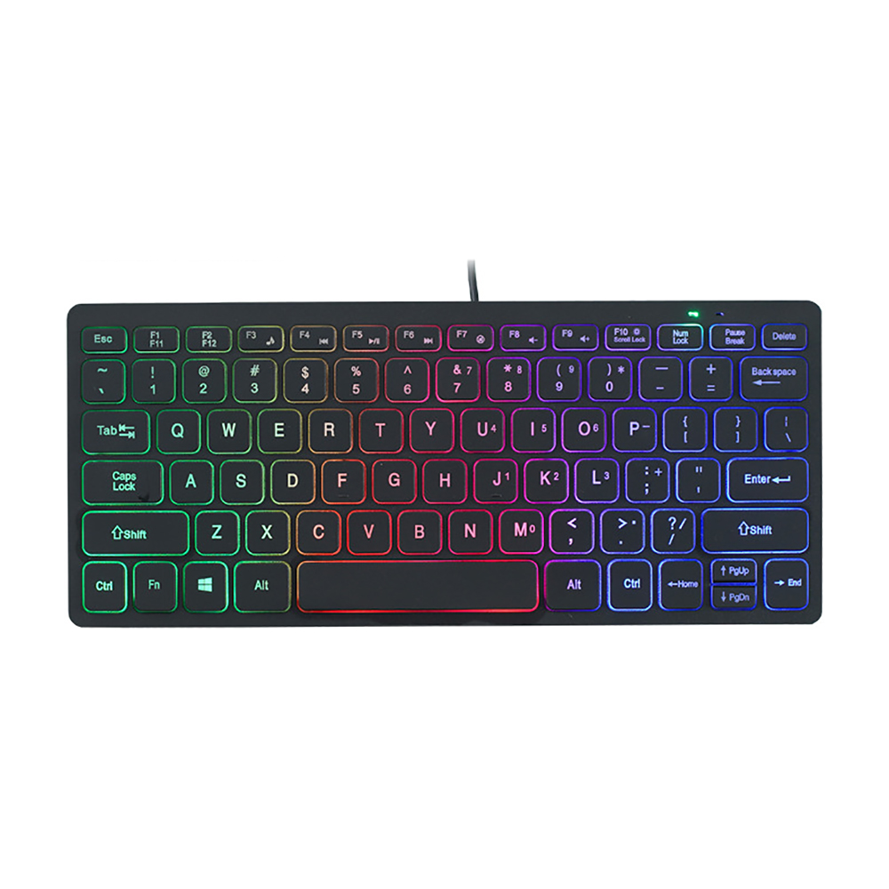 Mini Wired USB Multimedia Keyboard For Laptop PC Smart TV Mac & Tablet color Light