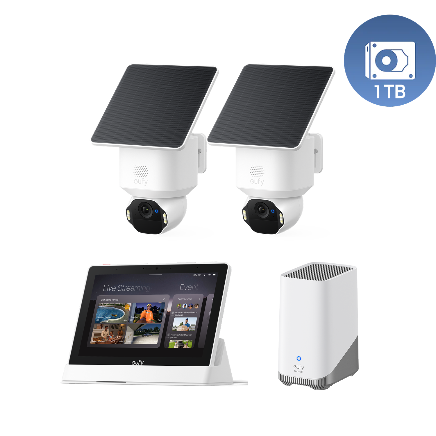 eufy SoloCam E42 2-Kamera-Bundle mit HomeBase™ S380 & 1TB Festplatte Image