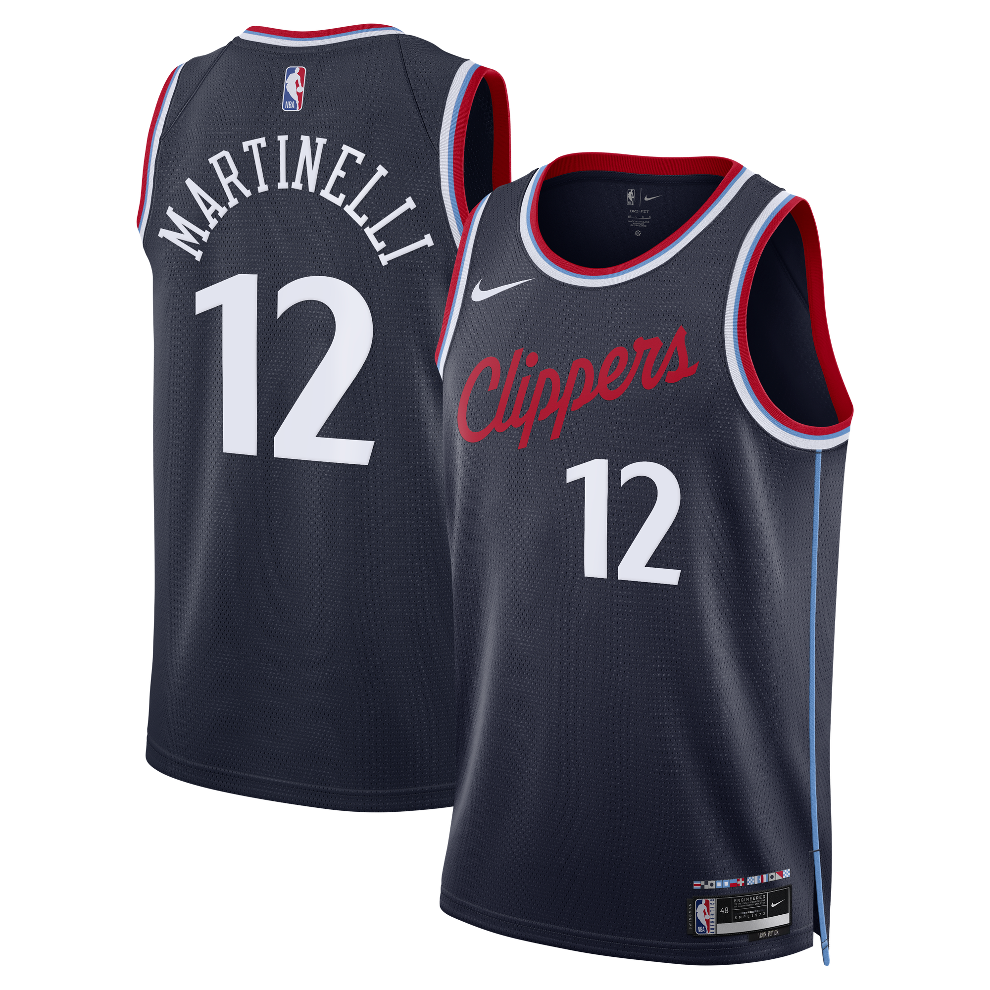 Maillot Swingman Nike Replica Icon Edition des Los Angeles Clippers - Bleu marine - Nick Martinelli - Jeune - unisexe Taille: M (10/12)