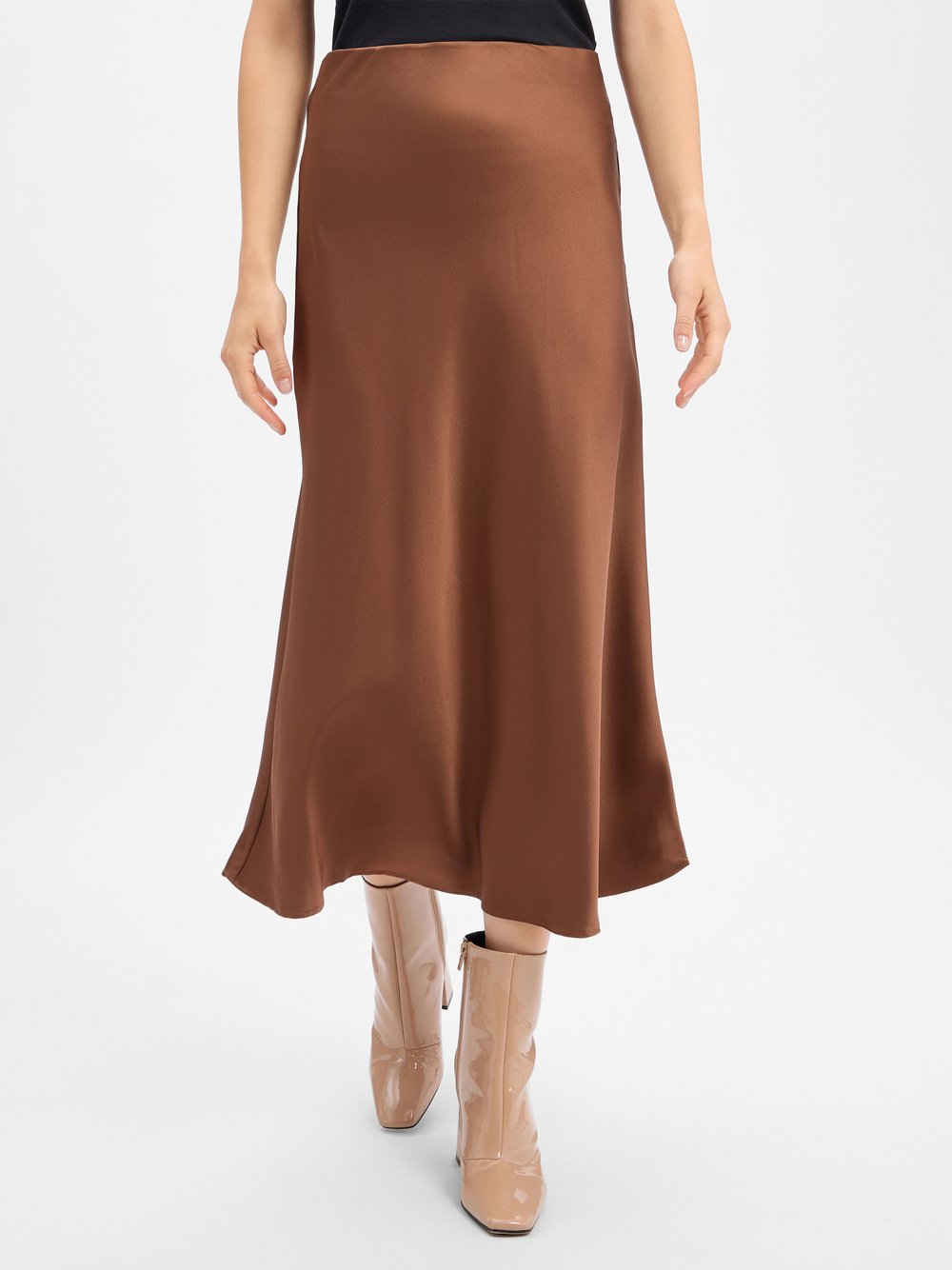 Marie Lund Satinrock Damen nougat, S