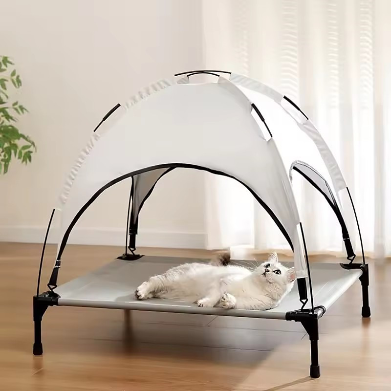 Fabric Pet Camp Bed Large Tent-Style Dog Cat Bed Year-Round Universal Washable Pet House Cozy Pet Supplies for Small Dogs Cats