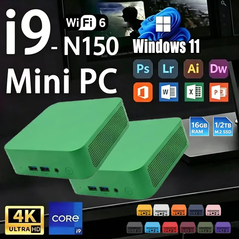 Mini PC Intel Core I9 N150 Windows 11 Pro 16GB 32GB DDR4 1TB SSD WIFI 6 BT5.2 4K HD Desktop Computer Gaming Pc Gamer 2026