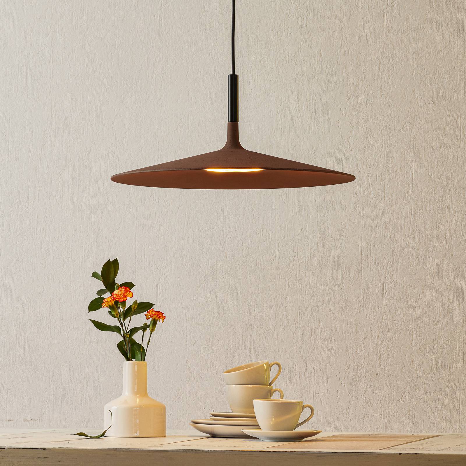 Foscarini Lampada a sospensione Aplomb Large, dimmerabile, Marrone / Ruggine, Cucina, calcestruzzo / cemento, Design, Lampada a sospensione