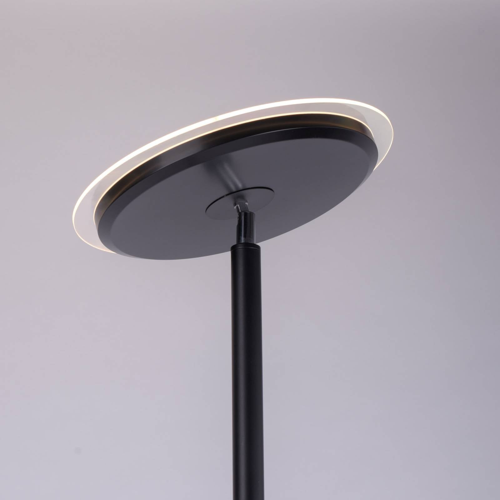 JUST LIGHT. GmbH Lampada da terra con luce lettura Hans, dimmerabile, Nero, Soggiorno / Sala da pranzo, Metallo, Moderno, Lampada da terra