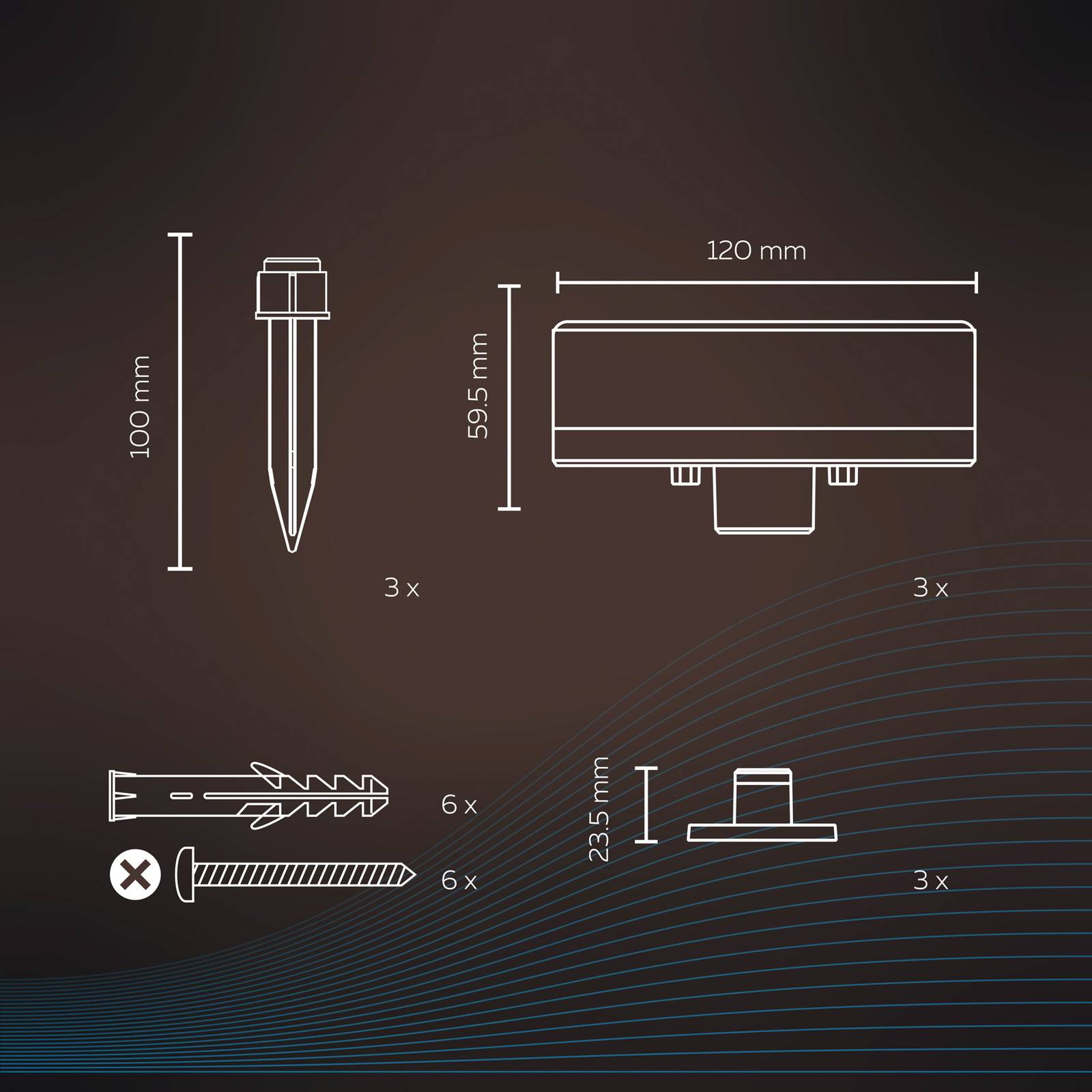 Calex Smart Outdoor Ground Spot, CCT RGB a 3 luci. dimmerabile, Nero, Plastica, Moderno