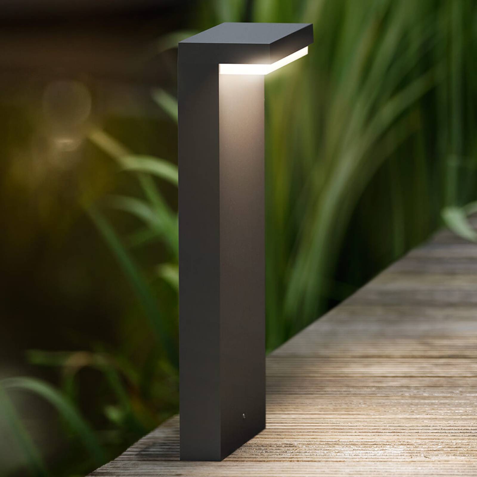 Philips Lampioncino LED Bustan, 2.700 K Bustan, Nero, Alluminio, Moderno, Lampada LED da esterni