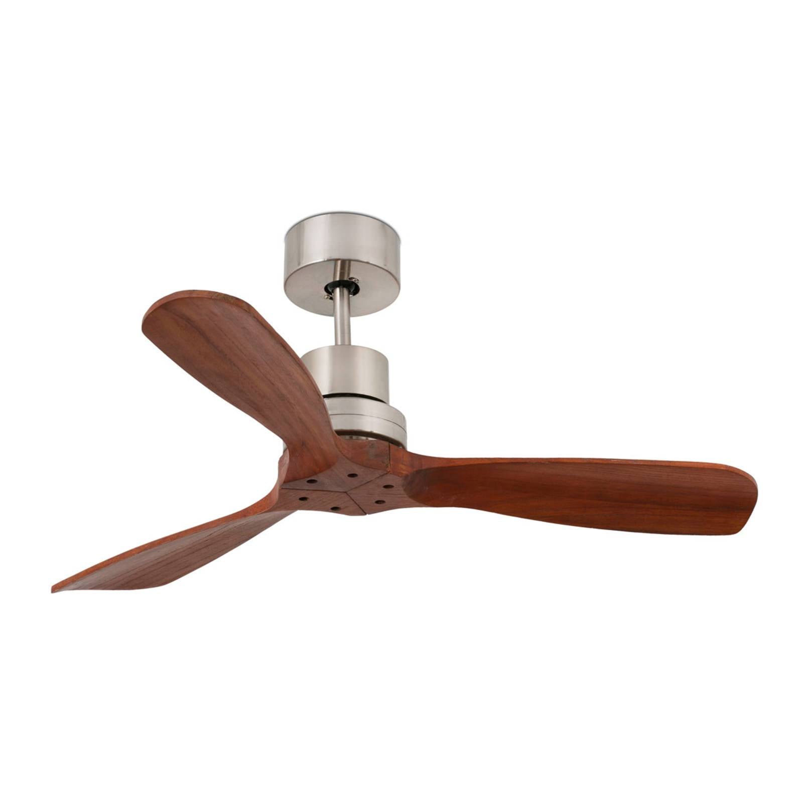 FARO BARCELONA Ventilatore da soffitto Mini Lantau, noce Lantau, Legno scuro, Soggiorno / Sala da pranzo, Legno, Moderno