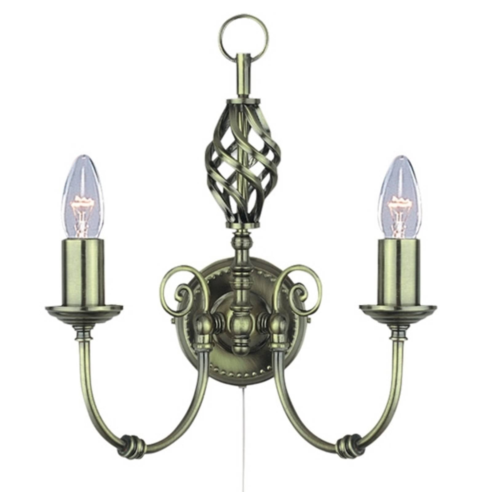 Searchlight Applique da parete Zanzibar, dimmerabile, Bronzo / Ottone antico, Soggiorno / Sala da pranzo, Metallo, Antico, Applique