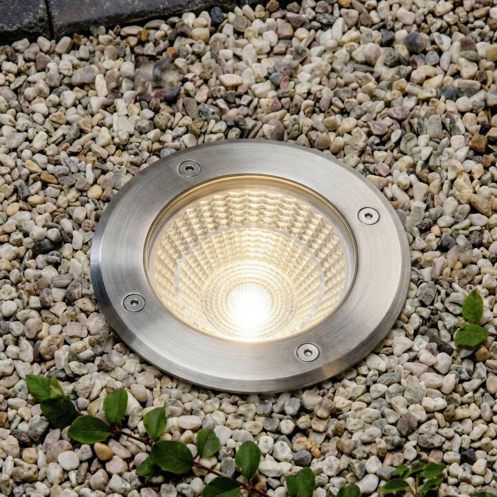Faretto da incasso a LED Arcchio Thentos, Ø 12 cm, 60°, nichel, IP67 Thentos, Alluminio / Grigio / Zincato, Acciaio Inox, Faretto da incasso da terra