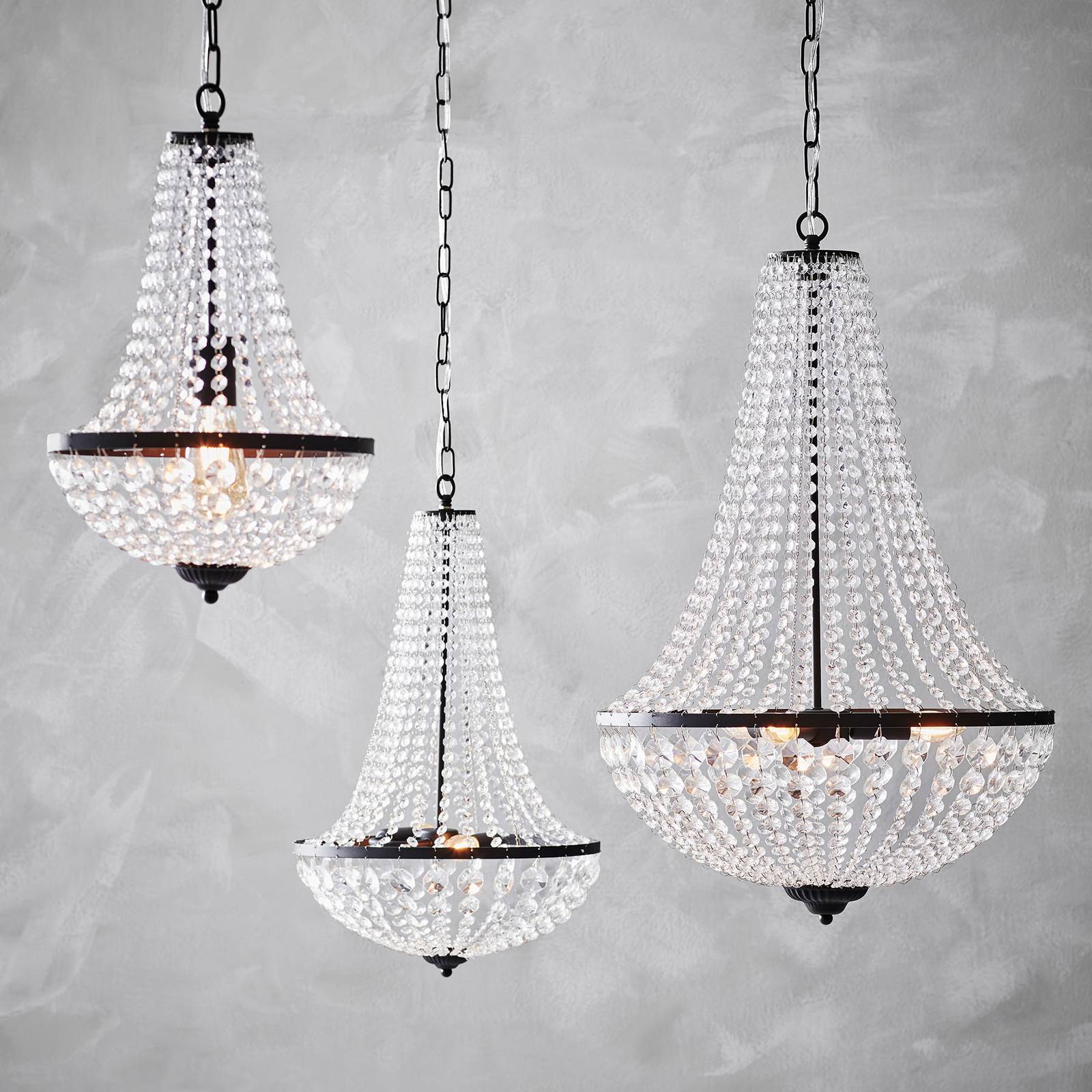 Markslöjd Lampadario di cristallo Gränsö, dimmerabile, Chiaro / Trasparente, Soggiorno / Sala da pranzo, Cristallo, Lampadario di cristallo