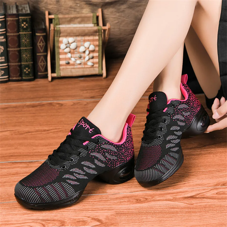 Dance Shoes for Women, Breathable Modern Dance Shoes, Soft-Soled and Soft-Surface Square Dance Fitness Shoes, Fashionable Dance Shoes, Jazz Dance Shoes, Soft and Breathable Yoga Shoes