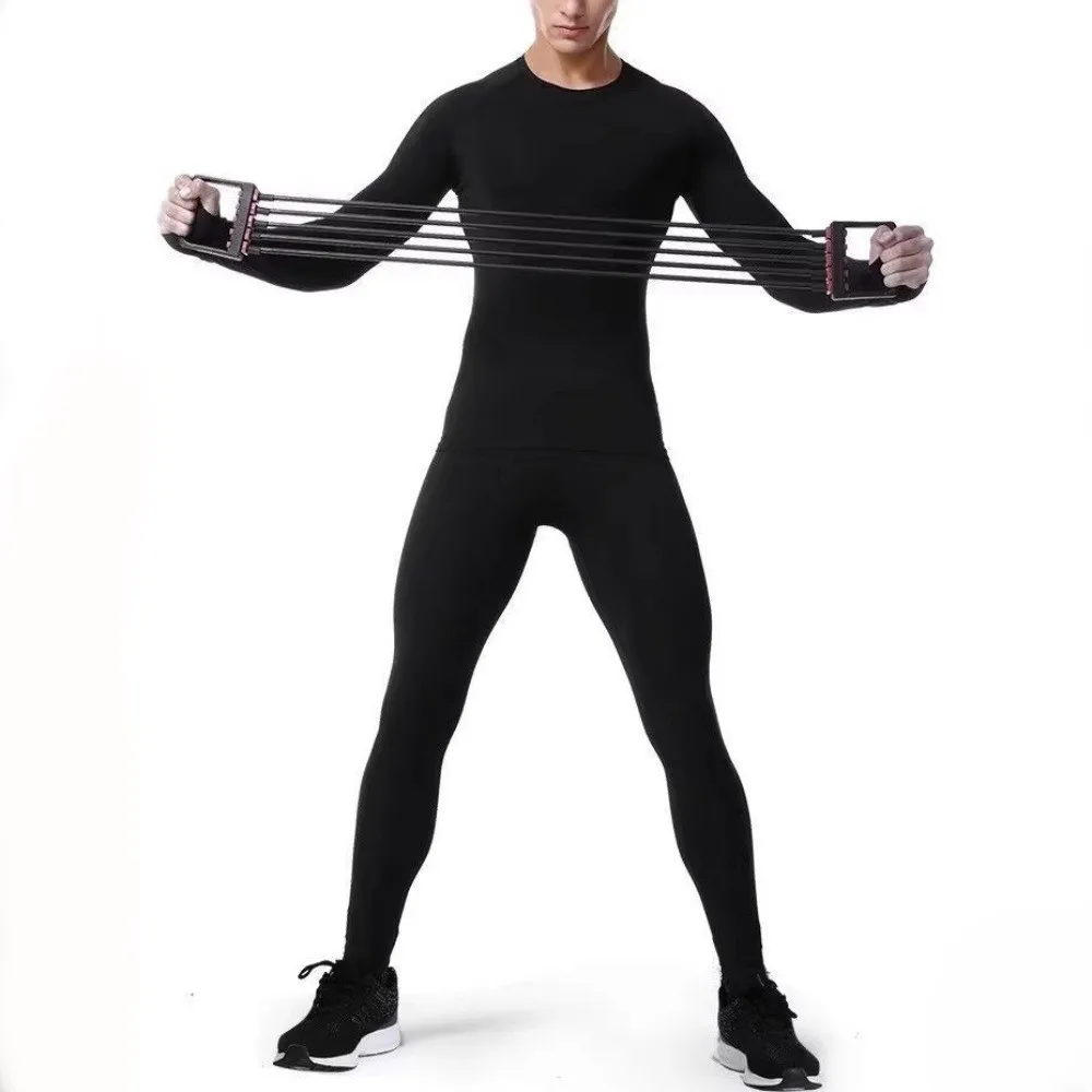Ensemble de 2 pièces de sous-vêtements thermiques de Ski pour hommes, séchage rapide, combinaison de Fitness en polaire douce et ajustée, hauts élastiques confortables et pantalons