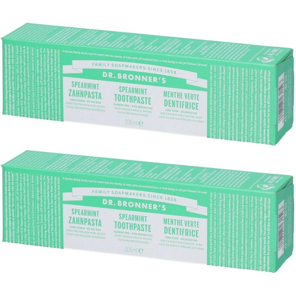 Dr. Bronner’s Dentifricio All-One Menta Verde 2x140 g