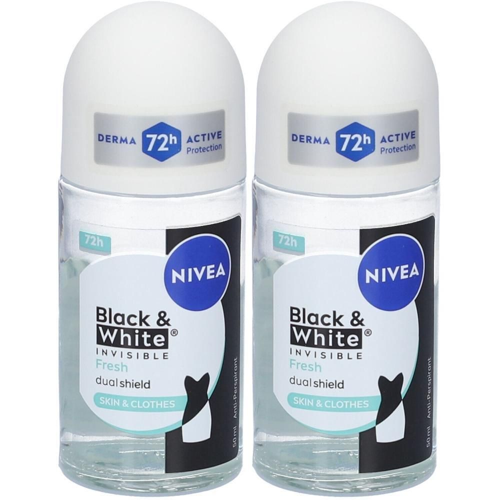 Nivea Deo Aid Invisible Black & White Fresh Roll On 2x50 ml
