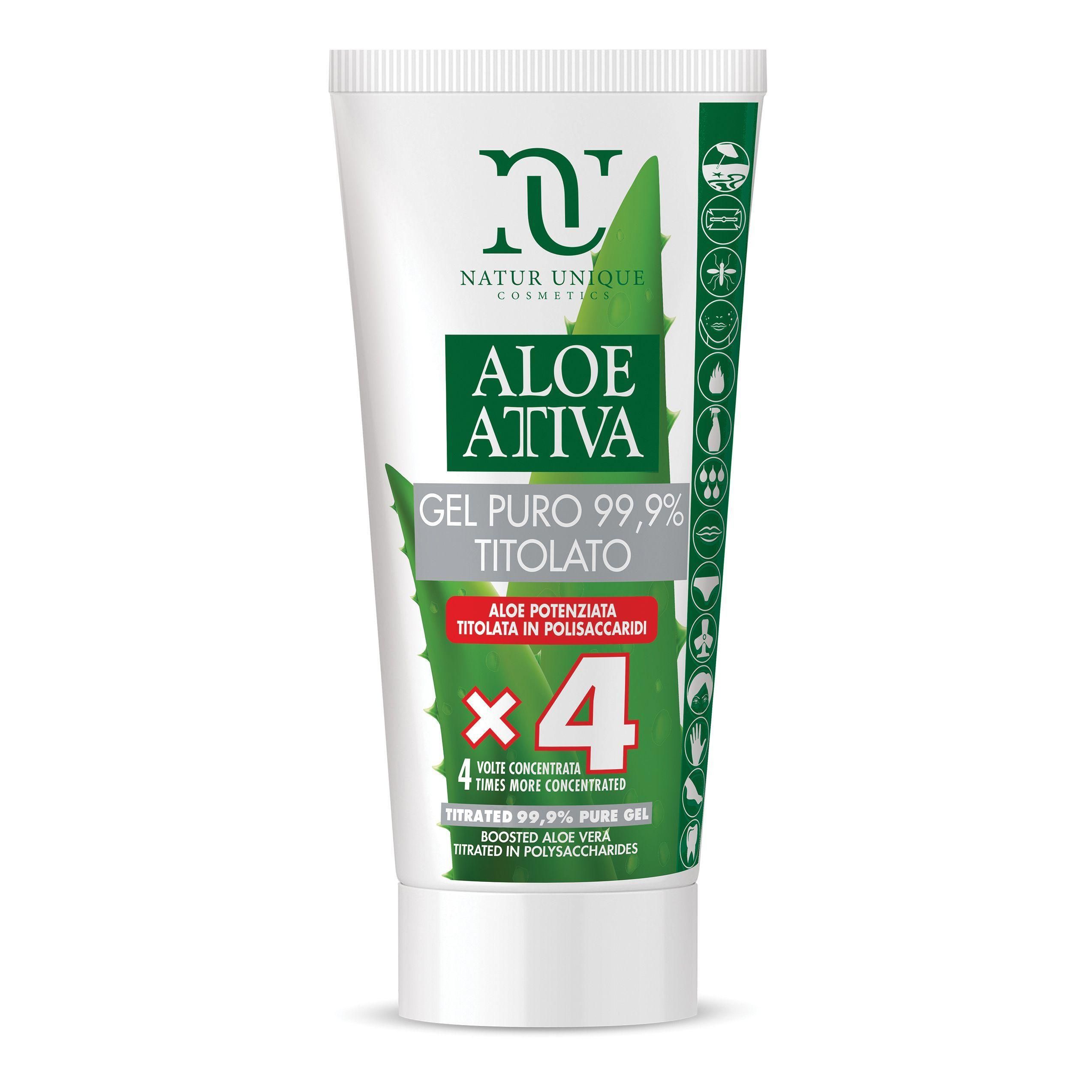 Natur Unique Aloe Attiva Gel Puro Titolato 99,9% 4x50 ml