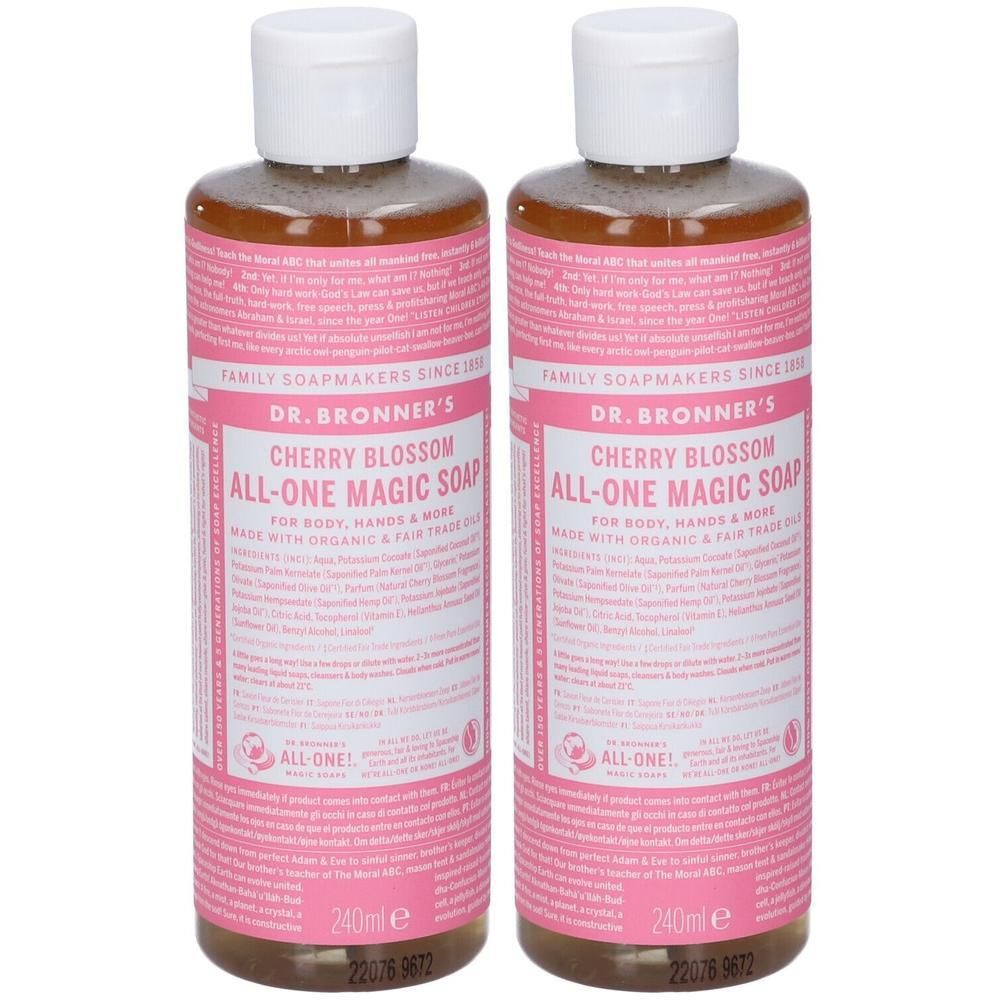 Dr. Bronner’s Sapone Liquido 18-in-1 Cherry Blossom 240 ml 2x240