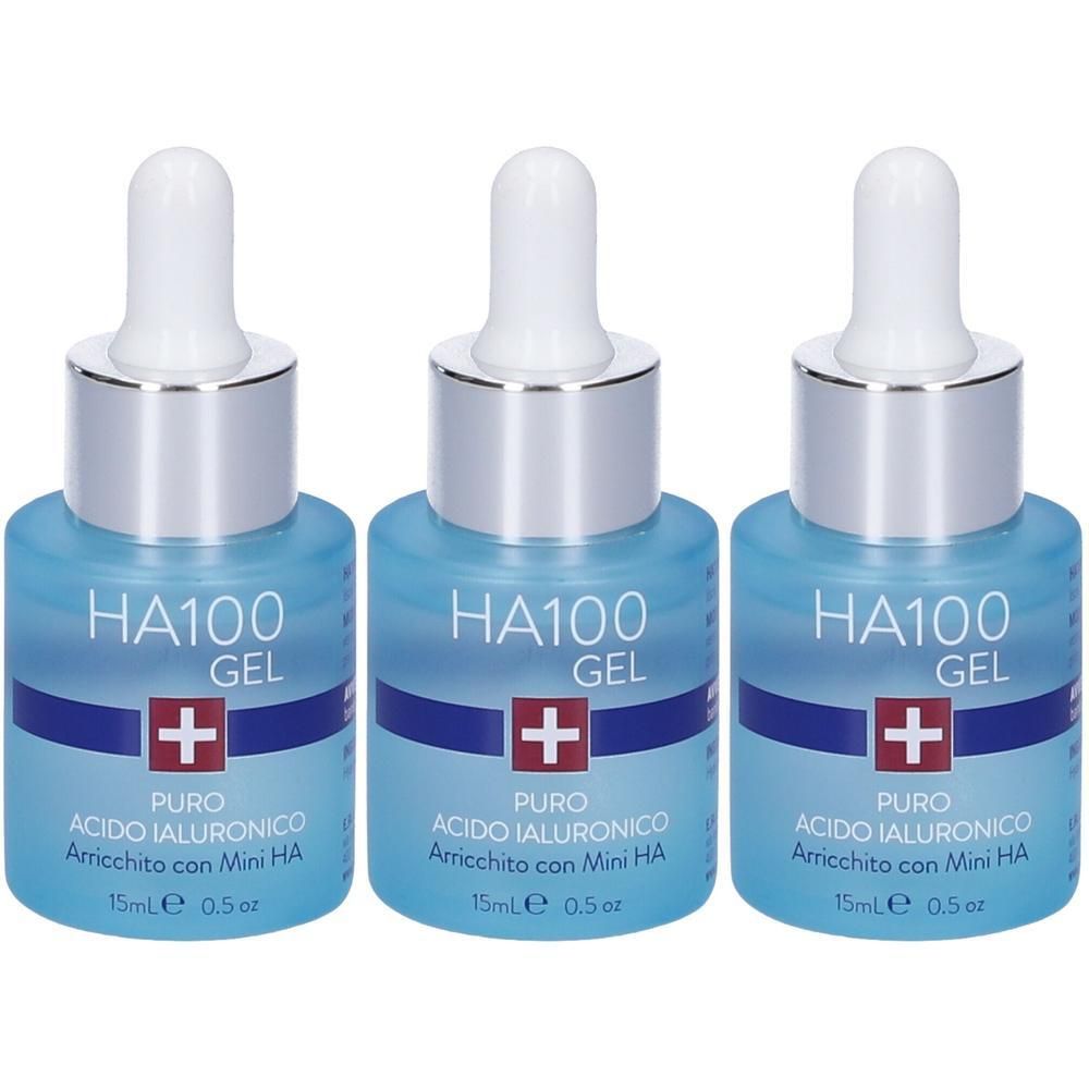 HA100 Gel Acido Ialuronico Siero Viso 3x15 ml