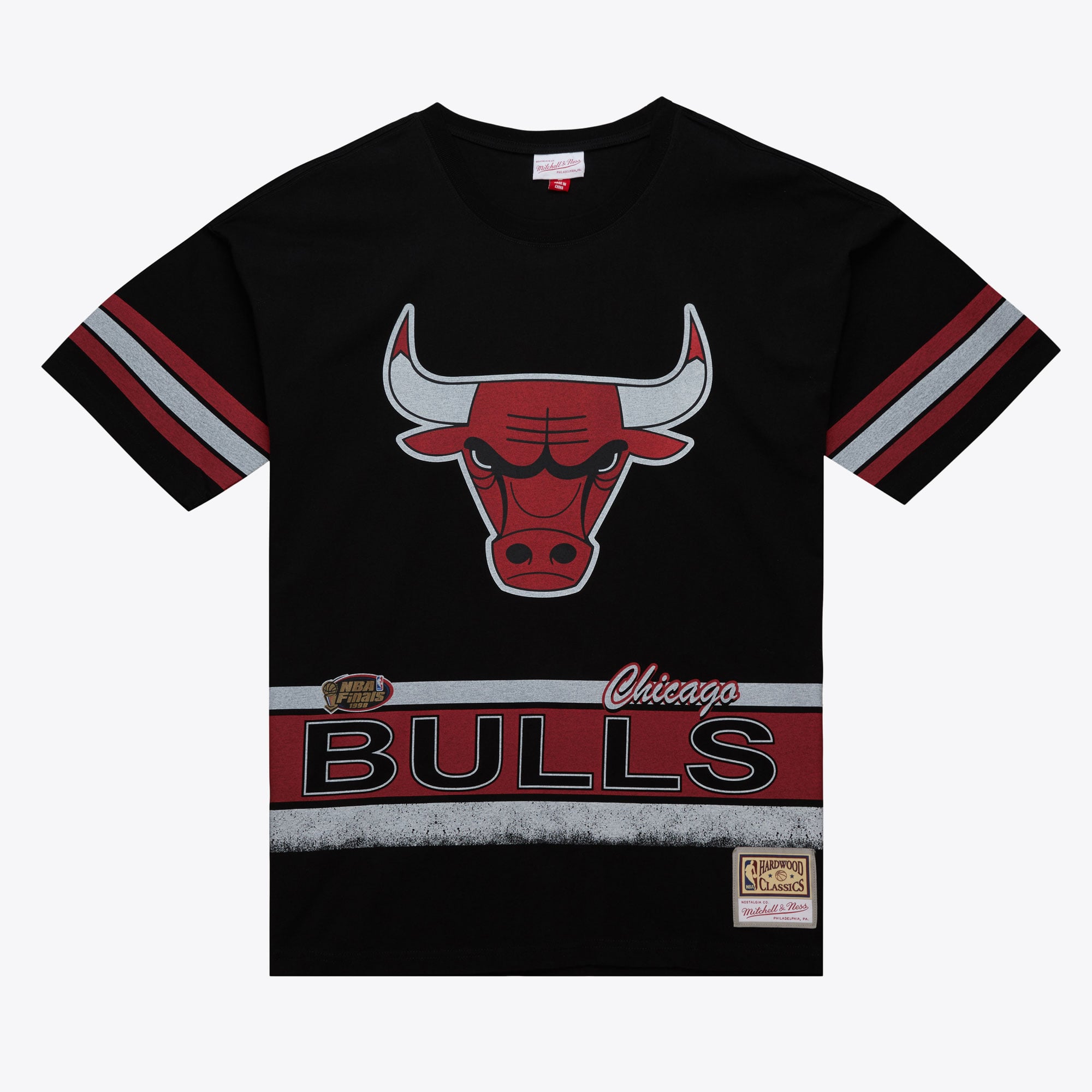 Chicago Bulls Mitchell & Ness Fashion Oversized T-Shirt mit Vintage-Logo – Schwarz – Herren