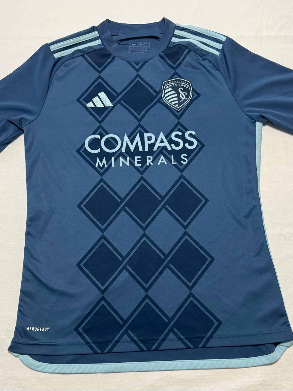 Adidas Shirts & Tops | Adidas Kids Navy & Light Blue Sporting Kansas City Soccer Jersey | Color: Blue | Size: Xl 15-16