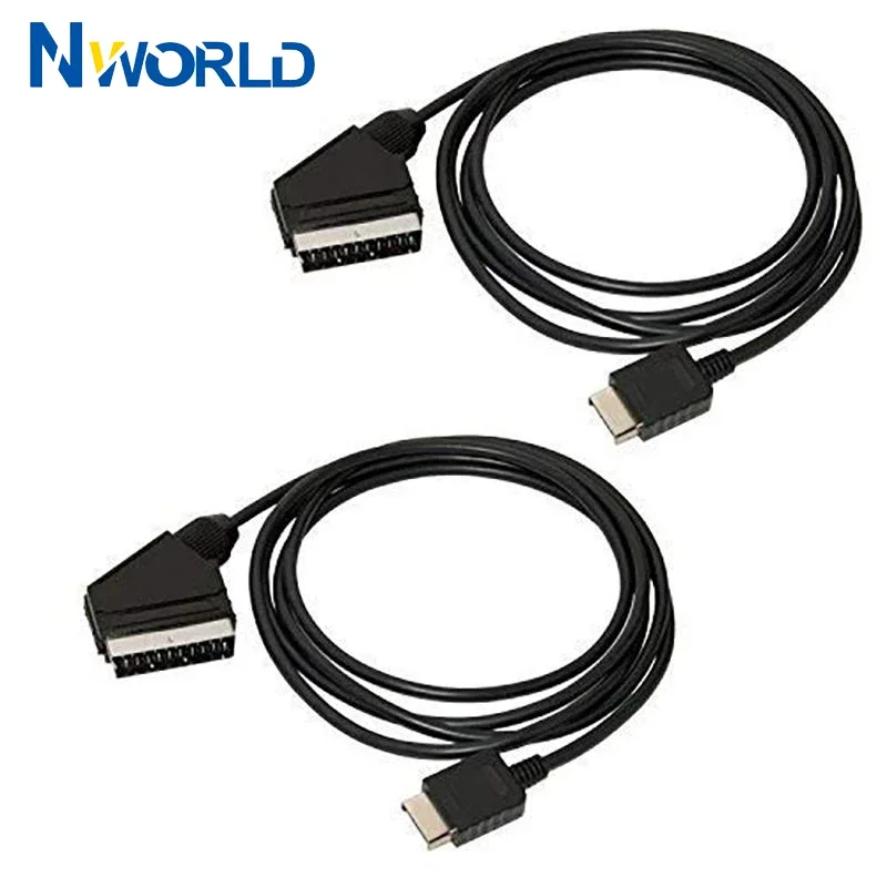 2 Stück/Set 6Ft RGB SCART Kabel TV AV für Playstation PS2 PS3 One Slim Line Konsole Microsoft Xbox Erste Generation Spielkabel