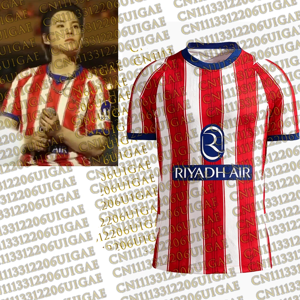 T-shirt de football domicile AI-généré Suga Atletico Madrid 2026/27 pour homme, enfant et femme, style Y2K, idéal pour l'entraînement estival