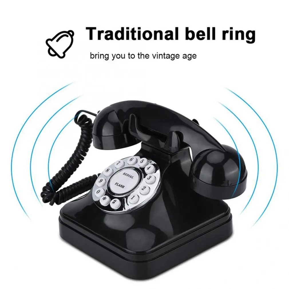 Hot European Vintage Landline Telephone for Home/Office/Hotel,Black Antique HD Call Large Button Landline Telephone Dropshipping