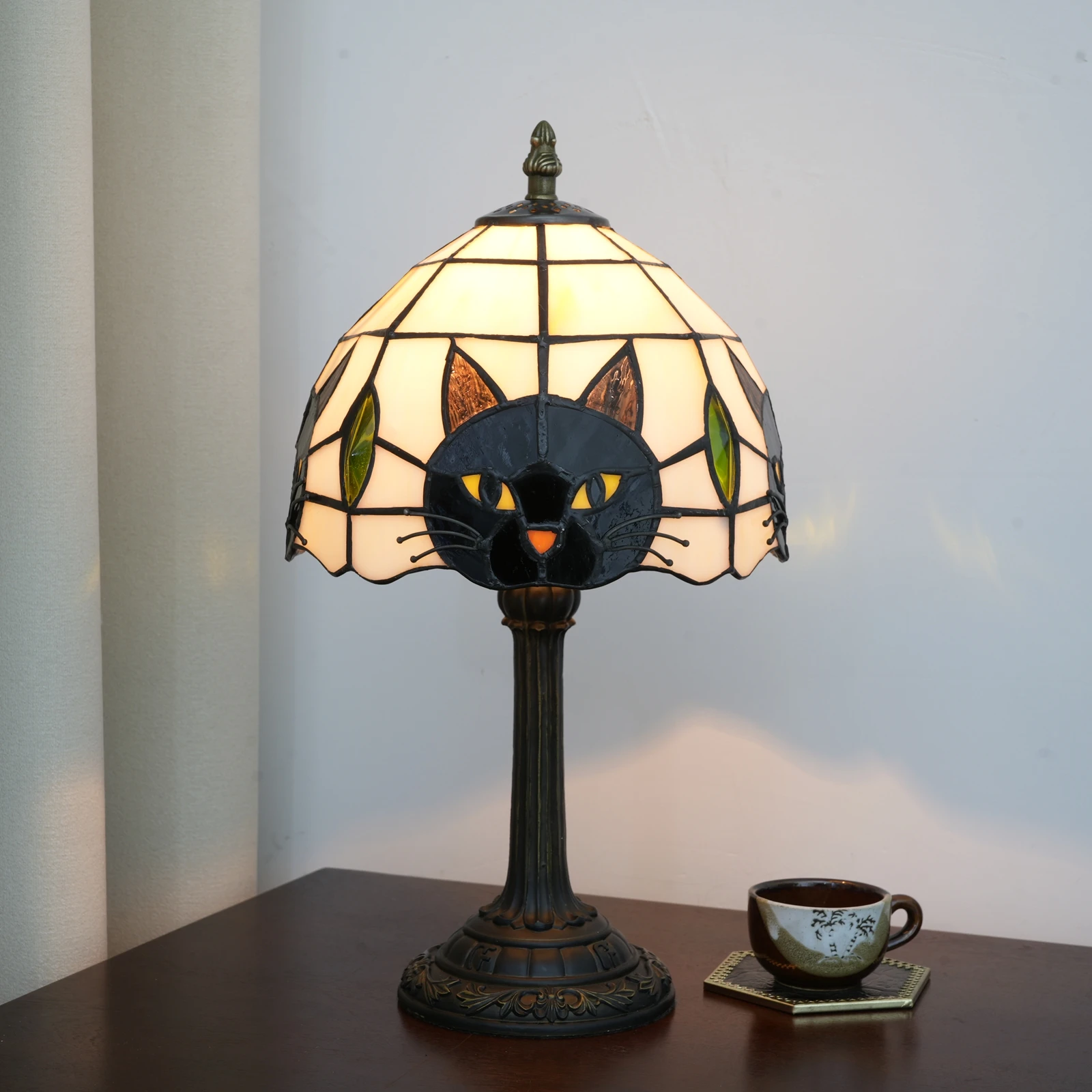 Schwarze Katzen-Tischlampe für Schlafzimmer-Nachttisch-Dekoration, Tier-Nachttischlampe für Kinderzimmer, Niedliche Schreibtischlampe für Mädchenzimmer