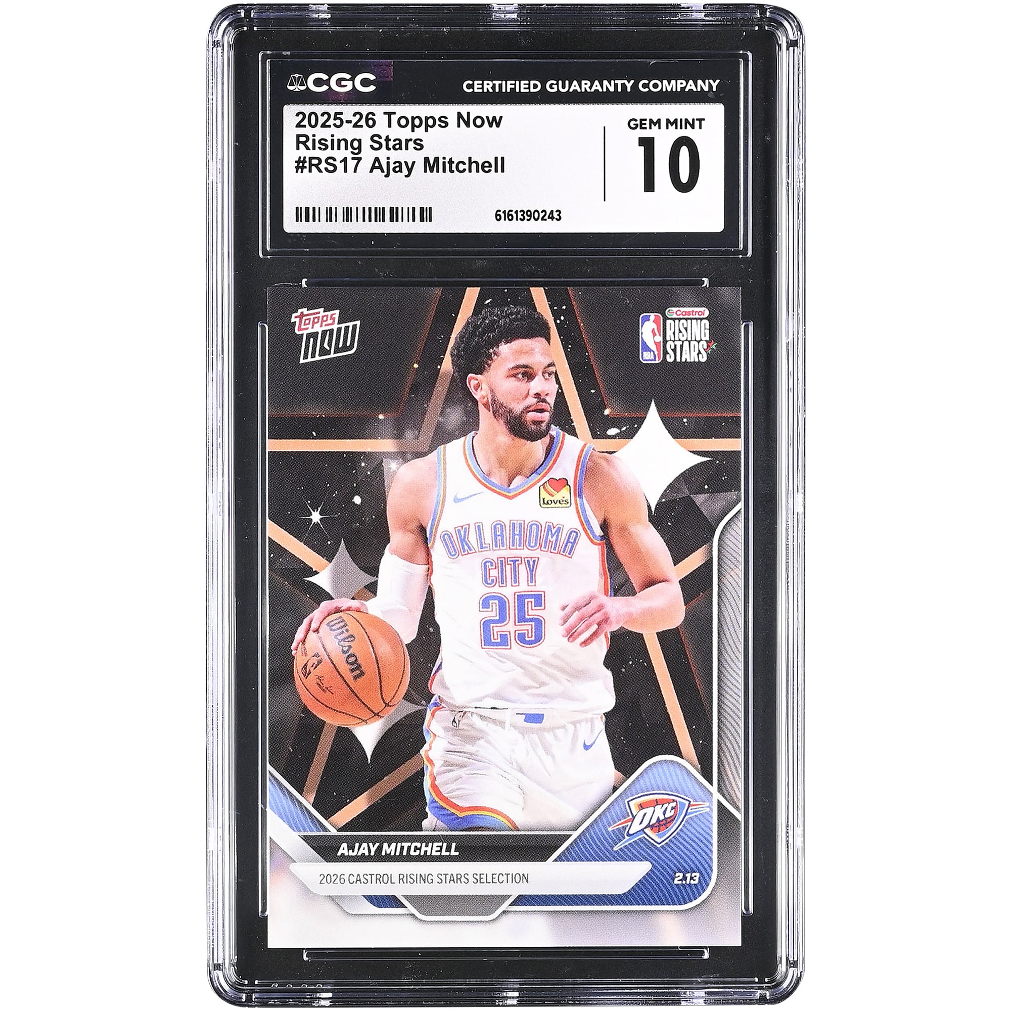 Carte Ajay Mitchell Oklahoma City Thunder 2025-26 Topps Now Rising Stars #RS17 authentifiée CGC (10 cartes) - No Gender Taille: No Size