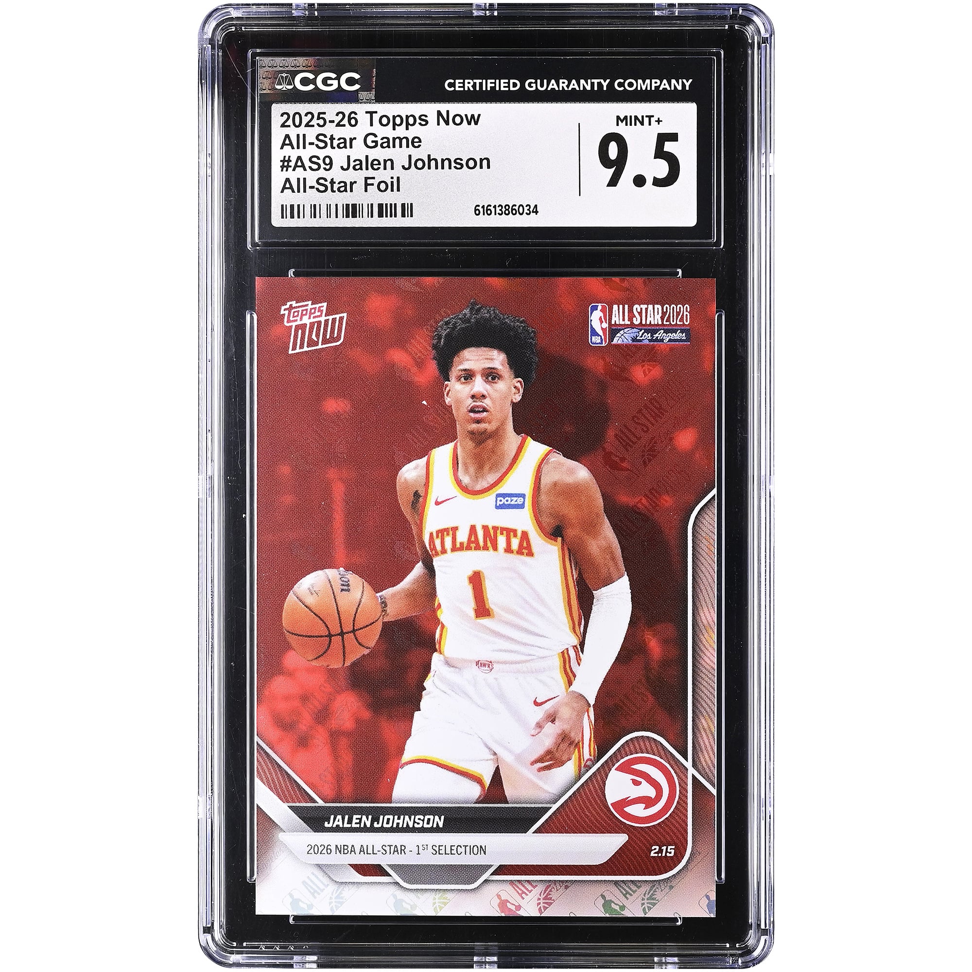 Carte Jalen Johnson Atlanta Hawks 2025-26 Topps Now All-Star Foil #AS9 authentifiée CGC 9.5 - No Gender Taille: No Size