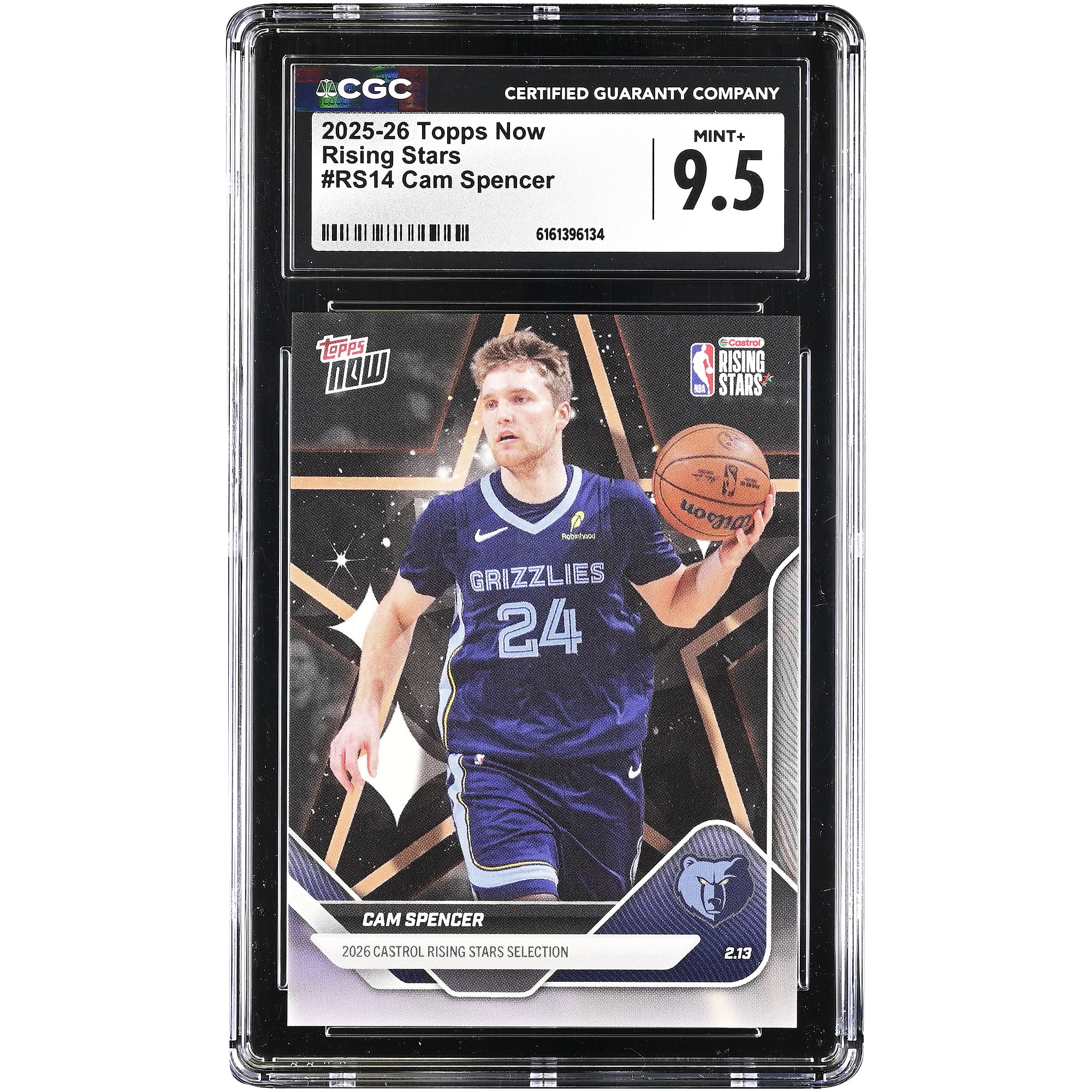 Cam Spencer Memphis Grizzlies 2025-26 Topps Now Rising Stars #RS14 CGC Authenticated 9.5 Karte