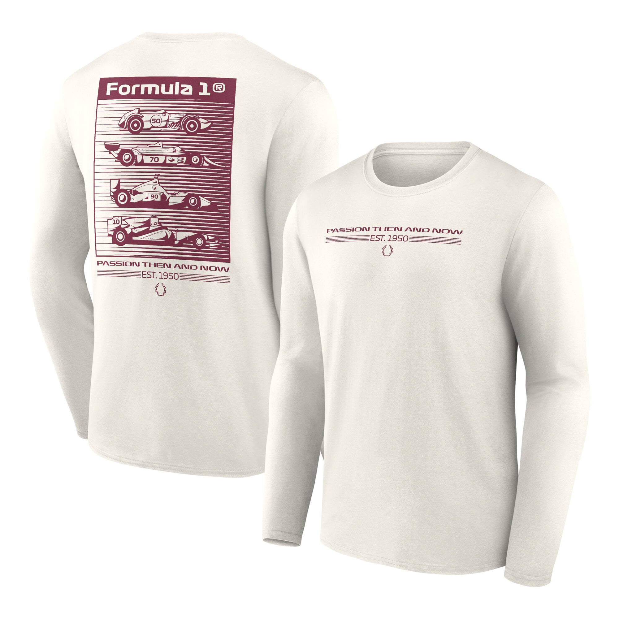 T-shirt à manches longues Formula 1 Heritage Graphic - Blanc cassé - Homme - Homme Taille: XL
