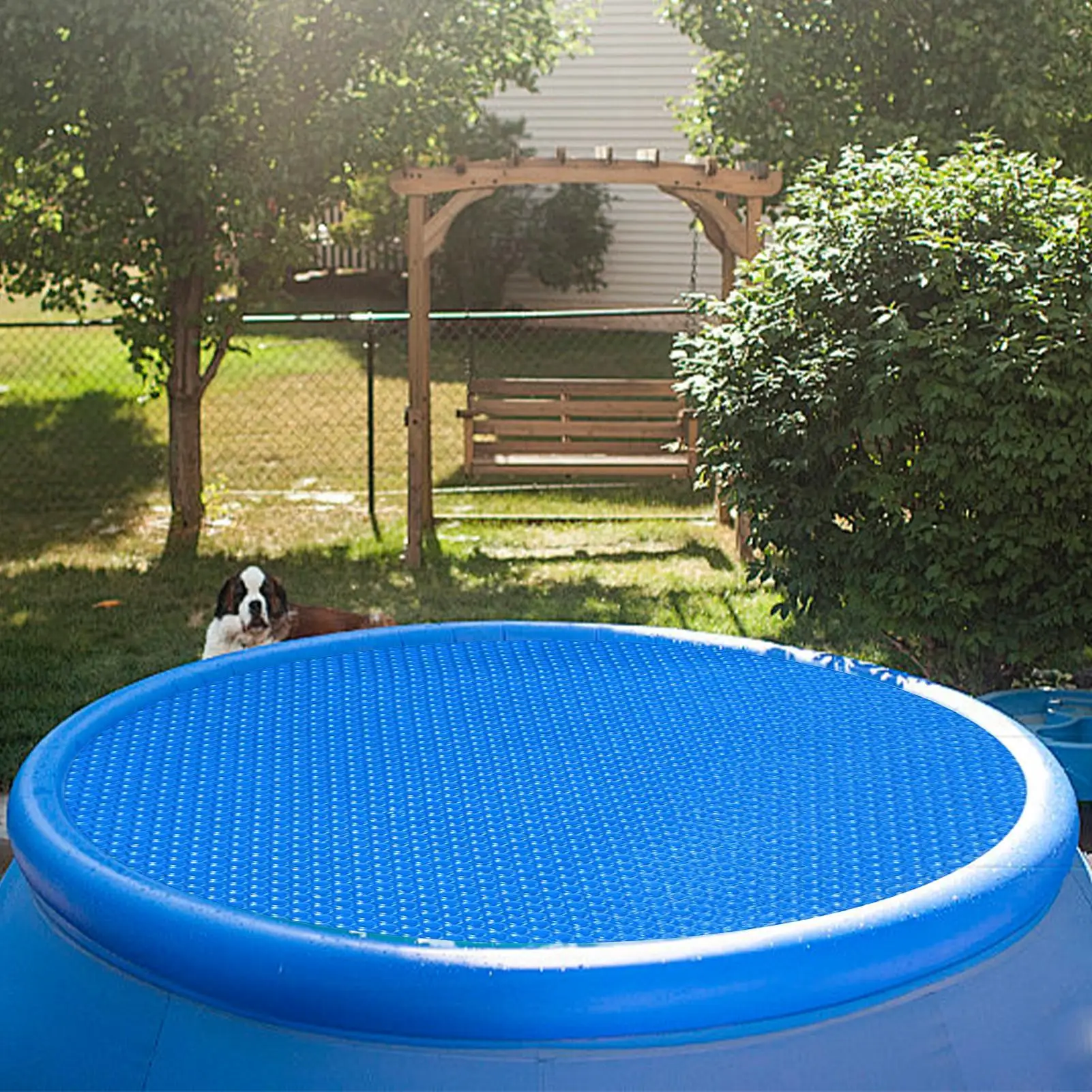 Couverture de piscine ronde anti-évaporation et anti-poussière pour piscine extérieure, bâche de piscine en film PE à bulles, accessoires de piscine