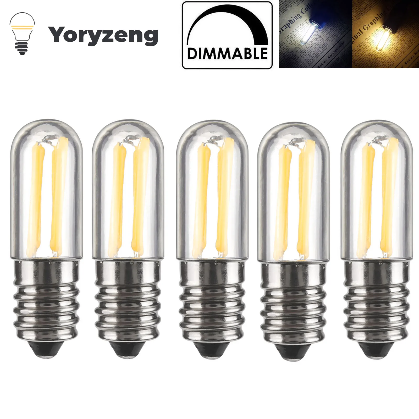5 Stücke E12 E14 Led-lampe Dimmbar 110 V 220 V Kühlschrank Licht 4 W Lampe Filament COB Lampe für Kronleuchter Ersetzen 30 W HalogenLampen