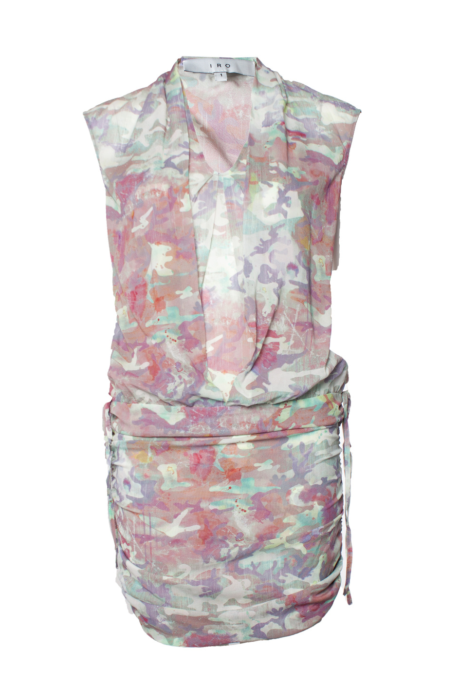 IRO drapiertes Schwankleid im Camouflage-Print