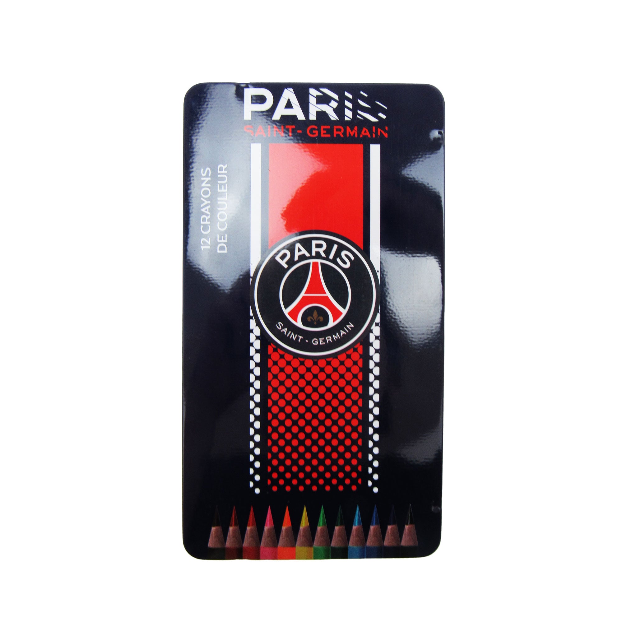 Paris Saint-Germain Metall-Bleistiftbox mit 12 Holzbleistiften