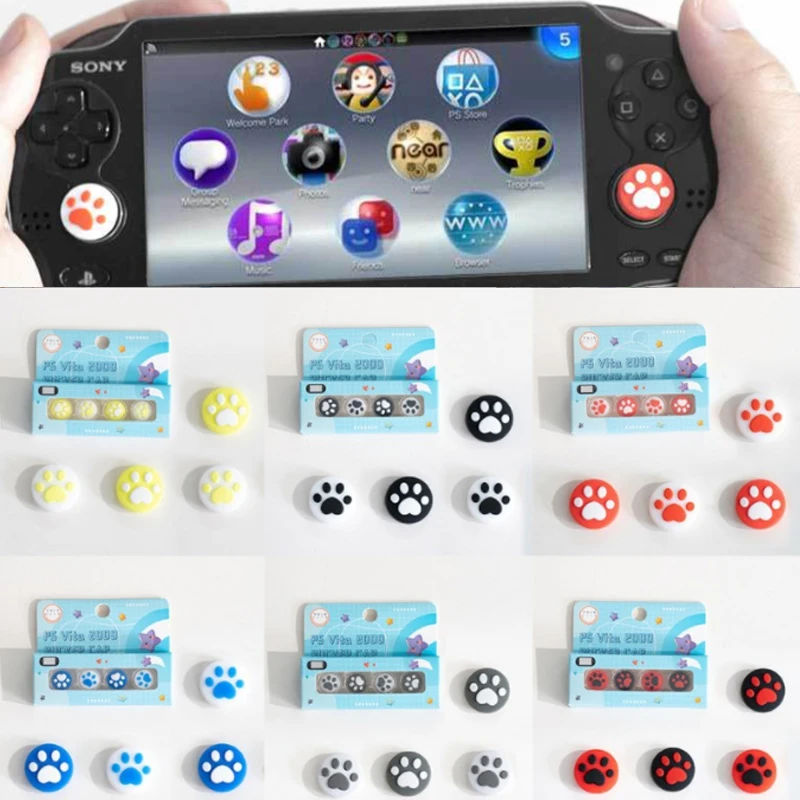 4pcs Silicone Soft Thumb Stick Grip Cap Joystick Cover For Sony PlayStation Psvita PS Vita PSV 1000 Fat/2000 Slim Protector Case