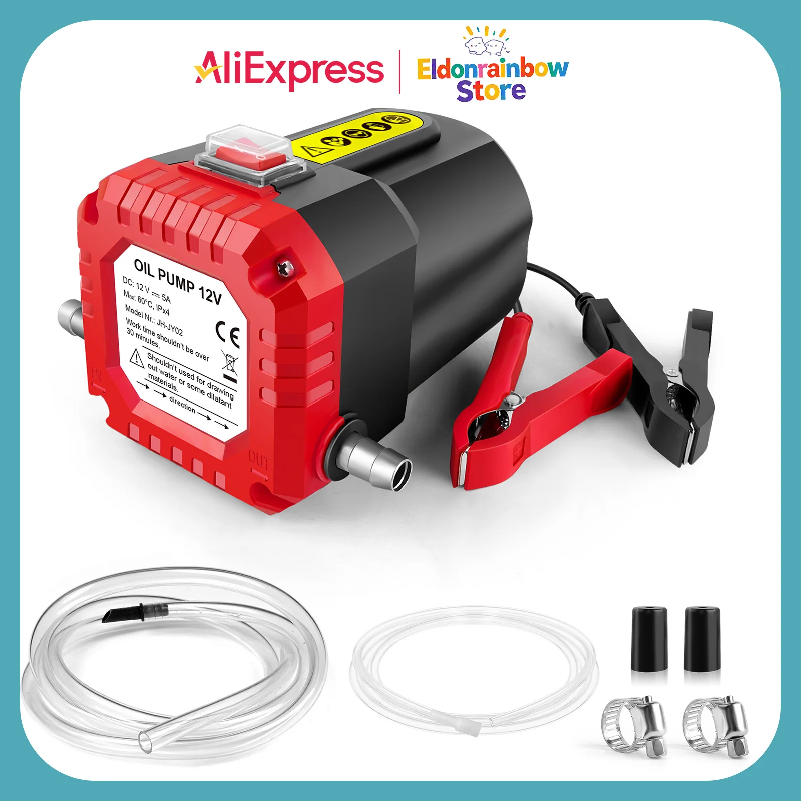 Pompe à huile électrique auto-amorçante 12V pour huile de moteur de voiture, diesel avec tuyaux