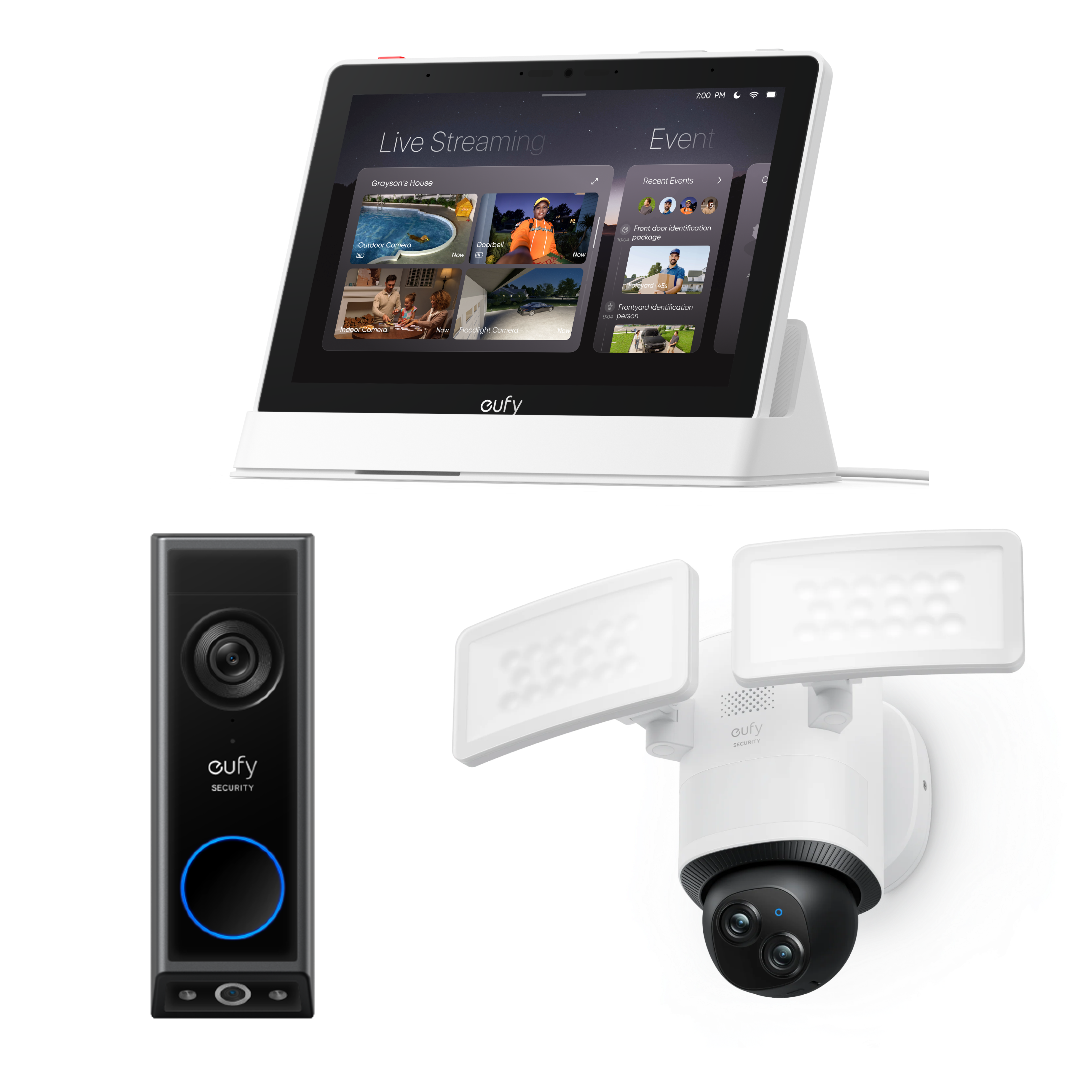 eufy Türklingel mit Kamera E340, Flutlichtkamera E340 und Smart Display E10 Image