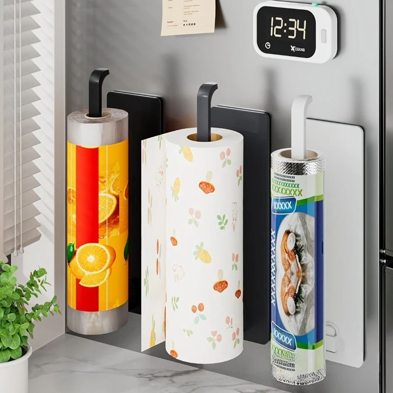 Küchen-Unterschrank-Papierrollenhalter Tragbarer Hängender Papierrollenhalter Haushalts-Aufbewahrungsregal für Küche und Bad Tägliche Organisation