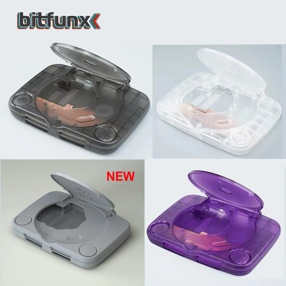 Bitfunx Replacement Shell Transparent Game Console Case Housing Cover for PlayStation PS One PSOne All Version