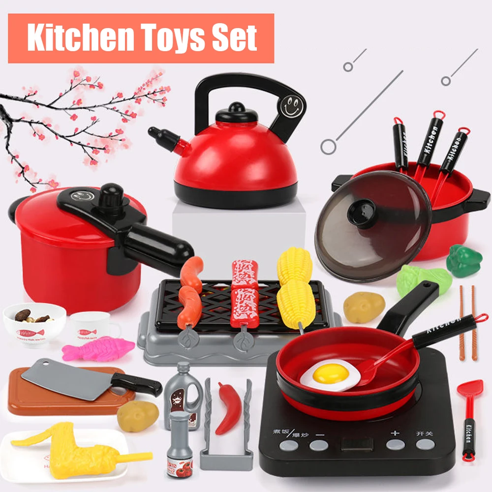 Ensemble de jouets de cuisine pour enfants, ustensiles de cuisine pour couper les fruits, simulation éducative, jeu d'imitation, jouet de cuisine pour fille, jouet de cuisine pour bébé