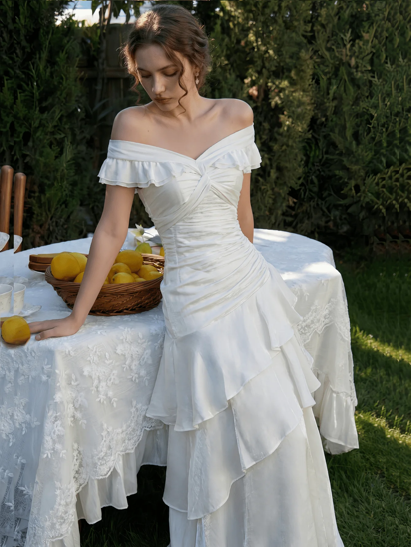Elegant and Chic Glitter Prom Dress Women Romantic Off The Shoulder Outfits Ruffles Party Evening Modest Dresses Cocktail Robe