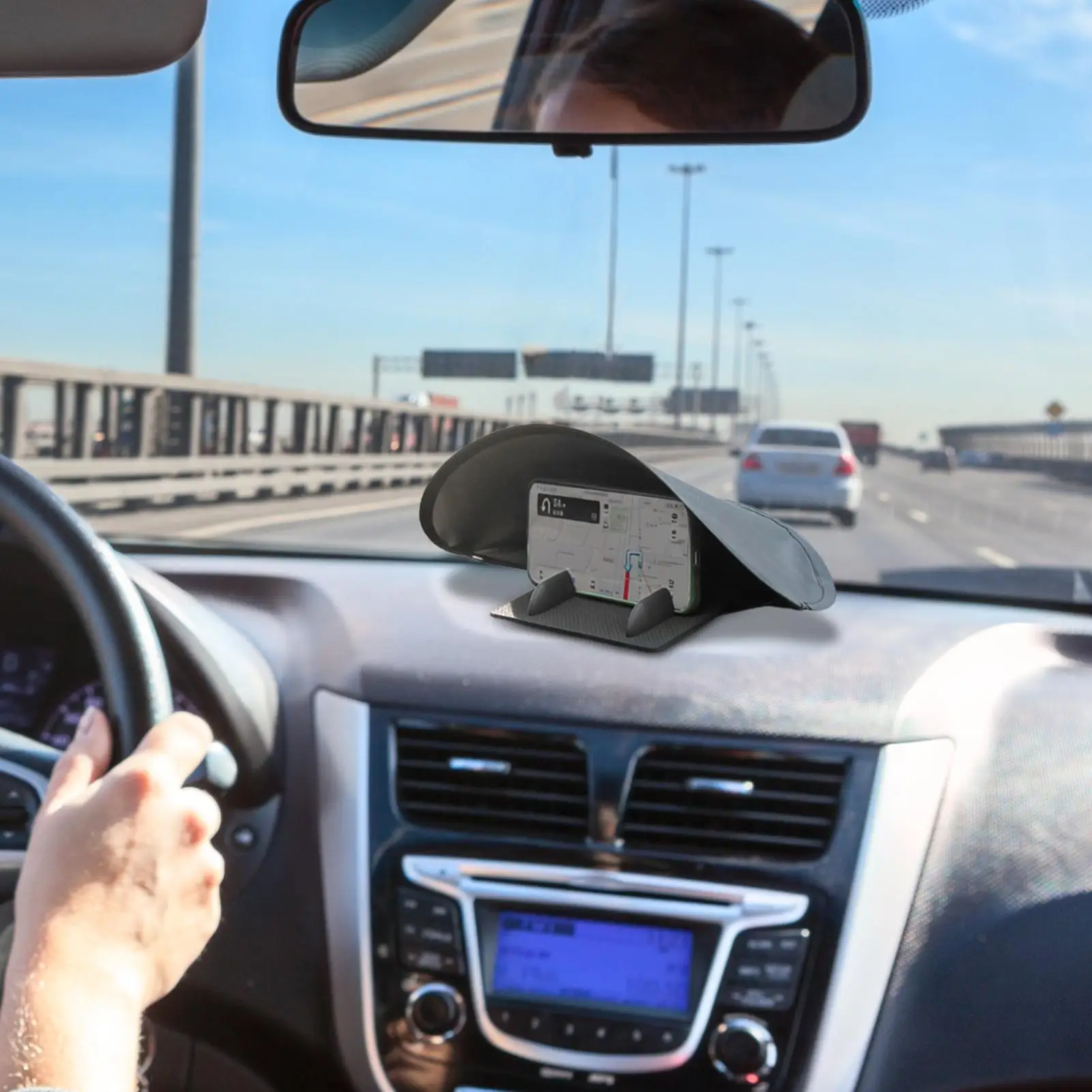 Car Smartphone Sunshade Folding Anti-Glare Heat Resistant Shield Car Smartphone Sun Shield for Automotive SUV Dashboard Driving