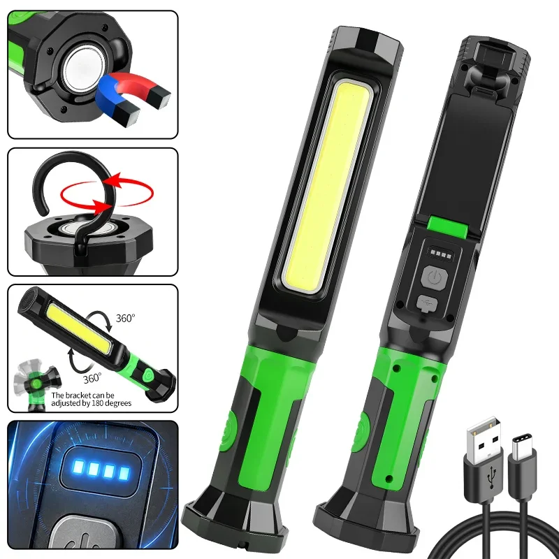 Autoreparatur-Arbeitsleuchte COB wiederaufladbare tragbare Inspektionsleuchte Notbeleuchtung LED-Arbeitsleuchte