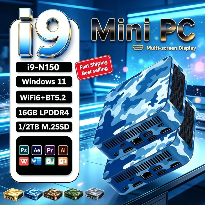 Mini PC Intel Core I9 N150 Windows 11 Pro 16GB 32GB DDR4 1TB SSD WIFI 6 BT5.2 4K HD Desktop Computer Gaming Pc Gamer 2026